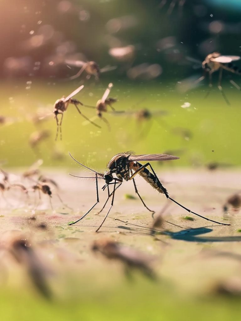 Close up mosquitoes