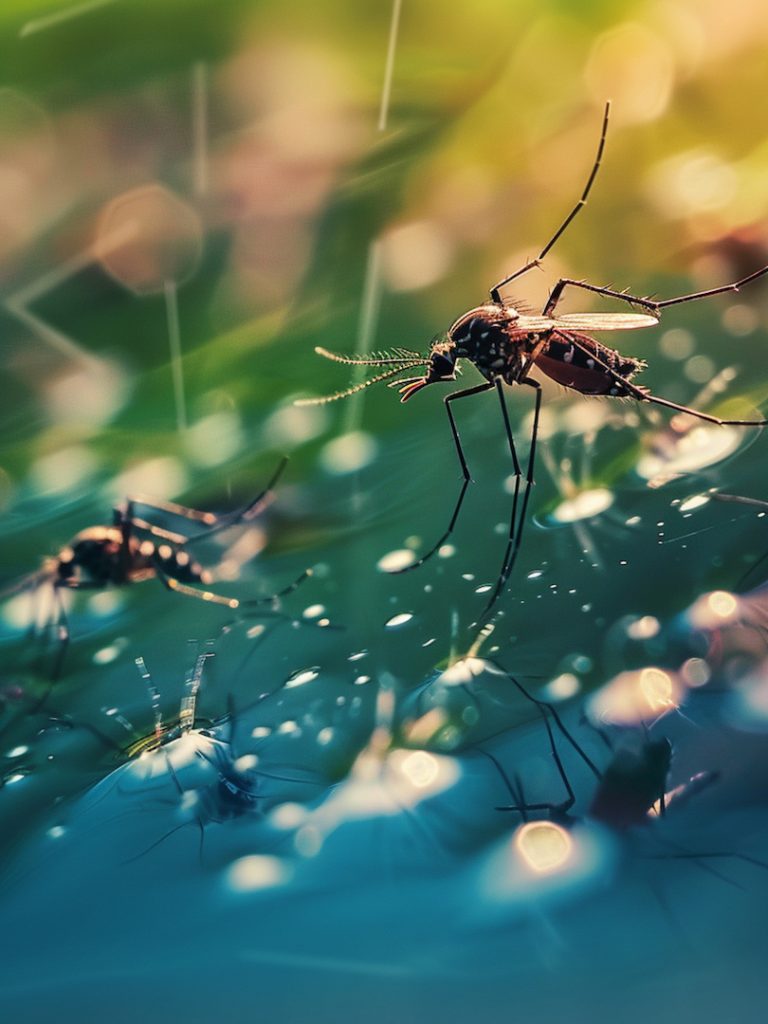 Mosquitoes in swamp